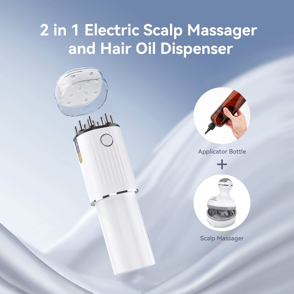 2 in 1 Electric Scalp Massager and Hair oil Dispenser + 70ml free organic hair oil