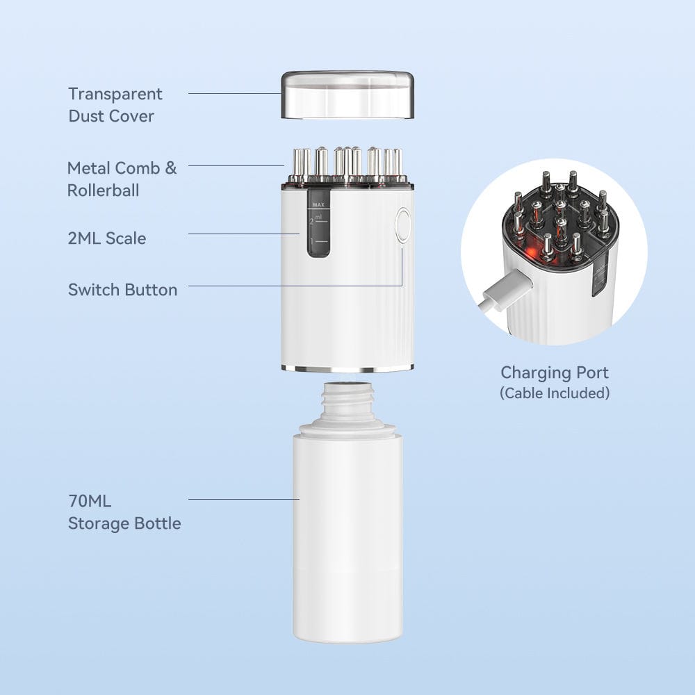 2 in 1 Electric Scalp  Massager and Hair oil Dispenser + 70ml free organic hair oil