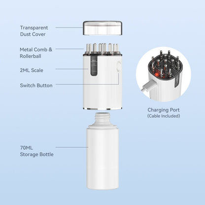 2 in 1 Electric Scalp  Massager and Hair oil Dispenser + 70ml free organic hair oil