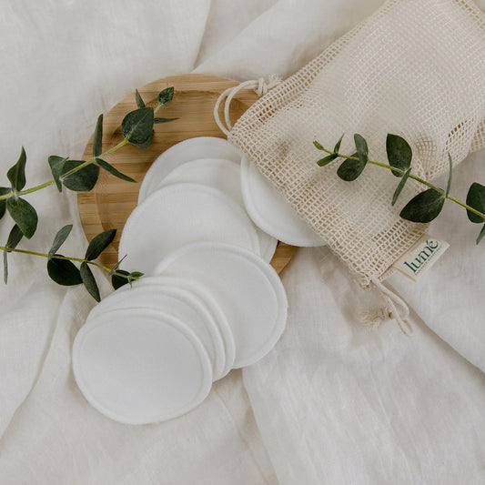 Reusable Bamboo Cotton - Makeup remover Rounds in wash bag